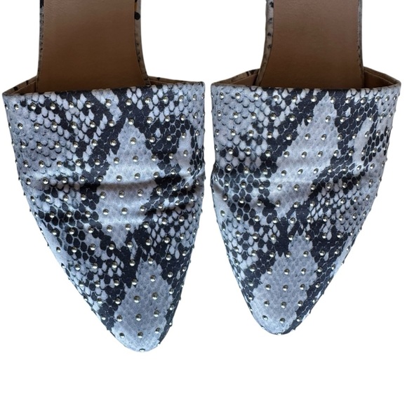 Madden Girl Tania Snake Skin Print Studded Mules in Size 9 - Picture 6 of 8